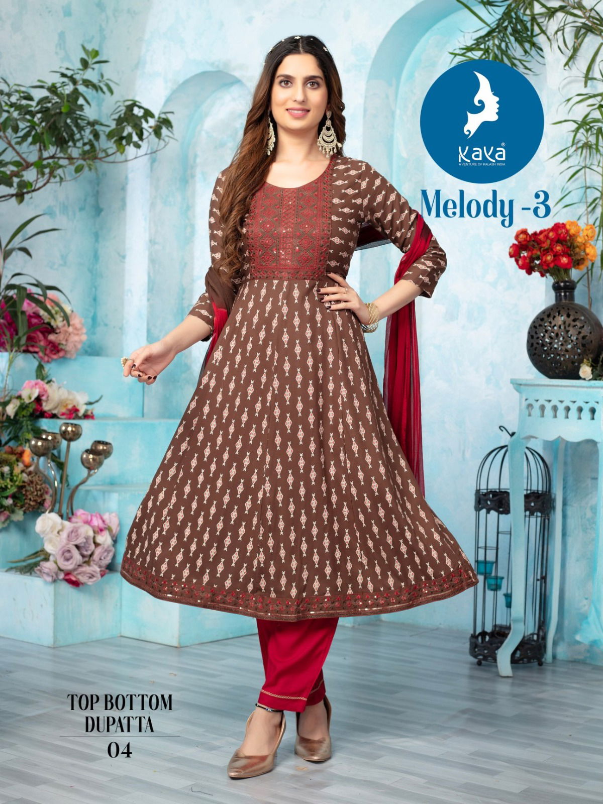 Melody 3 By Kaya Rayon Kurti With Bottom Dupatta Suppliers In Mumbai